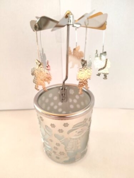 Glass Carousel - Santa